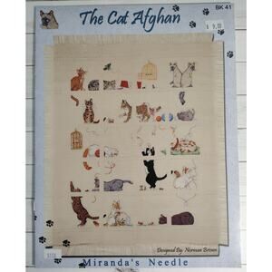 Miranda's Needle The Cat Afghan Cross Stitch Pattern Cats, Feline, Birds, Mice